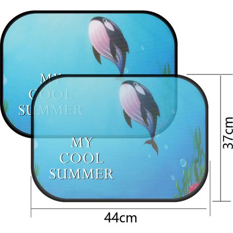 2pcs Filet Pare-Soleil Latéral Voiture, Anti-UV, Isolation Thermique, Grille Maillée, Protection Fenêtre, Motif Baleine, Absorbant Électrostatique (1/3)