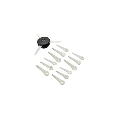 Tête De Débroussailleuse Aluminium Tête De Coupe Herbe Universelle pour Accessoires De Tondeuse À Gazon,avec 12 Pièces Coupées (1/5)