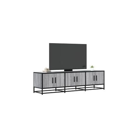 Meuble TV sonoma gris 150x35x41 bois d'ingénierie et métal (1/5)