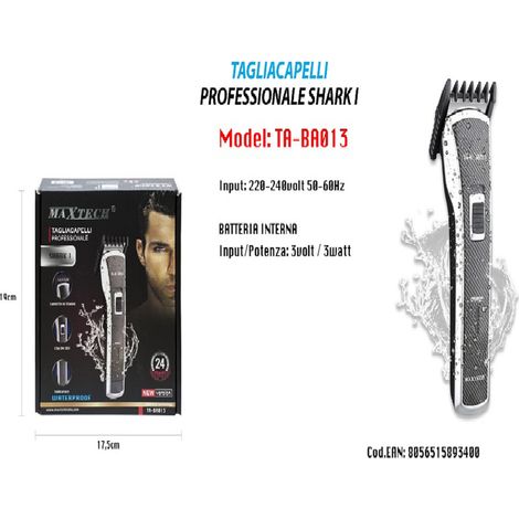 TRADE SHOP - Taglia Capelli Barba Maxtech Per Uomo Impermeabile Rasoio Elettrico Ta-ba013 -