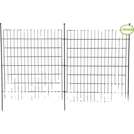 Clôture de jardin, métal durable, installation facile, 15Pcs 29x32in (1/2)