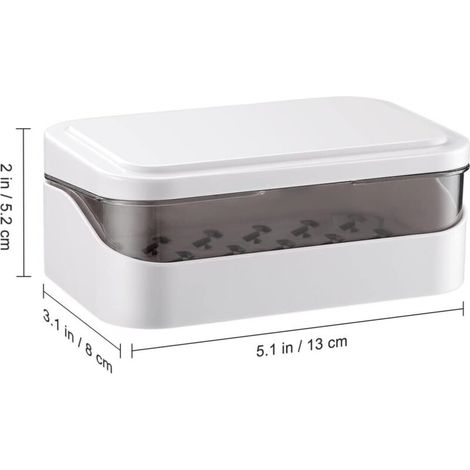 Porte-savon de voyage avec couvercle avec plaque de vidange amovible, porte-savon de voyage rectangulaire pour salle de bain (1/3)