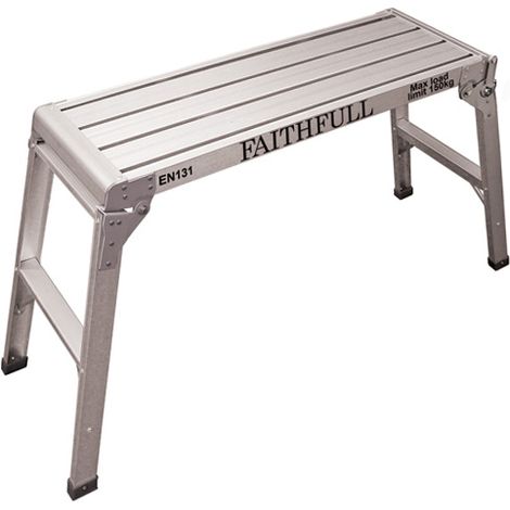 Faithfull – Plateforme pliante 520mm – Charge max 150kg – Surface de travail 1000x300mm – Patins antidérapants pour stabilité optimale
