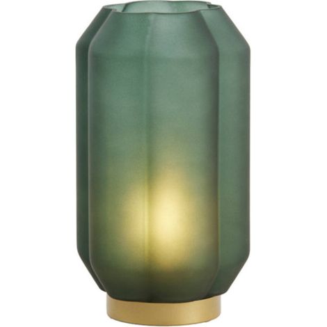 Lampe à piles verre Ivias vert et or (1/4)