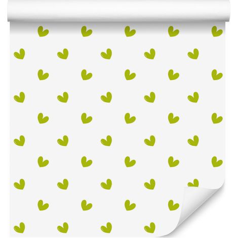 Herztapete Weiß, Creme und Gelb 50x1000 cm (1/5)