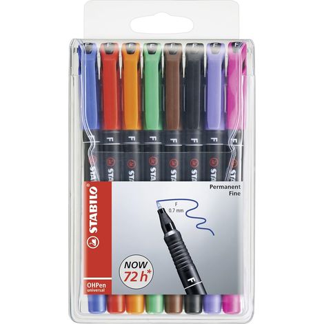 Marqueur permanent - Pochette x 8 marqueurs (encre permanente/pointe fine 0,7mm) (1/5)