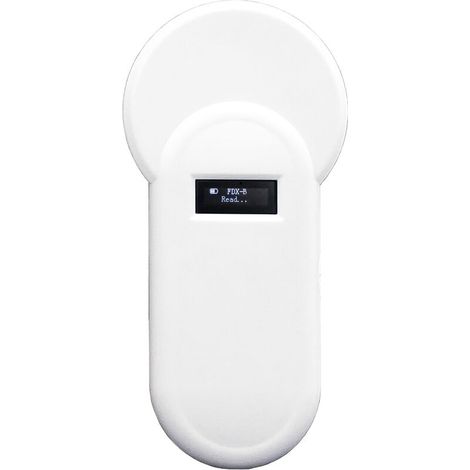 Lecteur de Puce Animale Portable H01-T 134.2Khz 134.2Khz Lecteur d'étiquettes d'Animaux Lecteur d'Affichage Format Fdx-B pour la Gestion d'Élevage de Volailles, Blanc