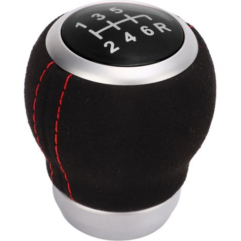 Tête de changement de vitesse pour voiture, 6 vitesses, anneau argenté, remplacement ergonomique résistant à l'usure pour Subaru, dessus noir (1/5)