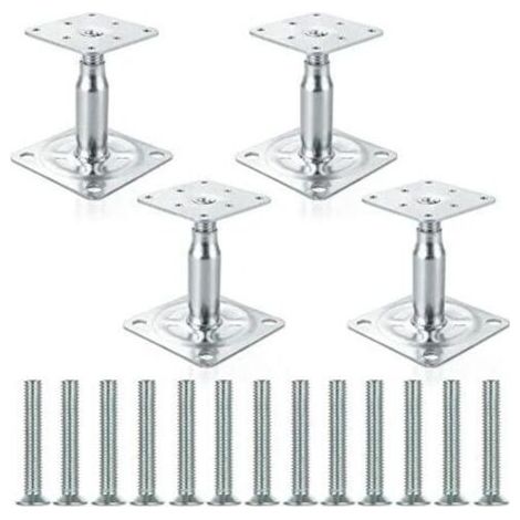 Support de colonne galvanisé réglable 100-150 mm – Acier galvanisé haute qualité – Lot de 4 – Résistant à l'usure pour constructions extérieures (1/5)