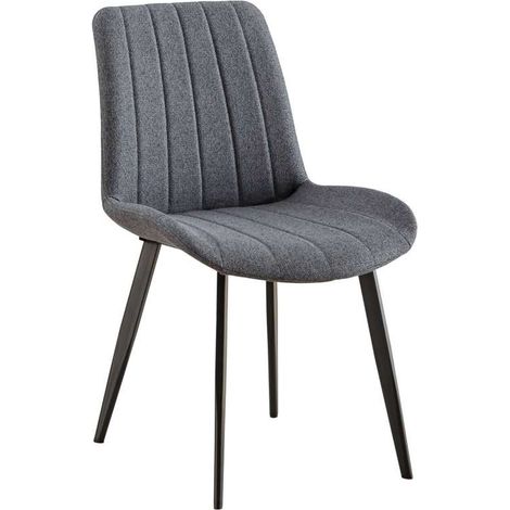 Pack de 4 sillas para cocina o comedor Sophie tapizado textil gris, 83cm(alto) 51.5cm(ancho) 59cm(largo)