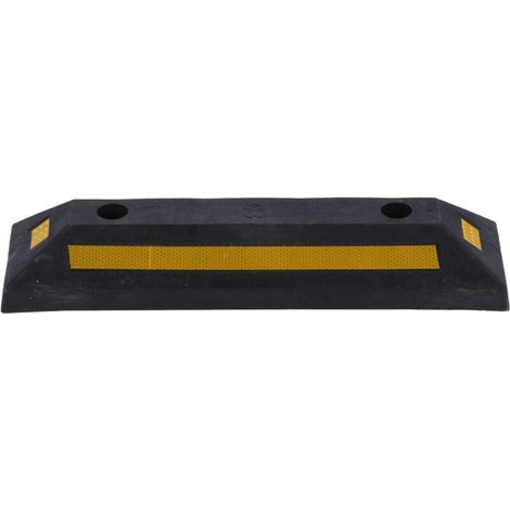 Rubber wheel stop for parking block with yellow reflective strip for garage supplies. (1/5)