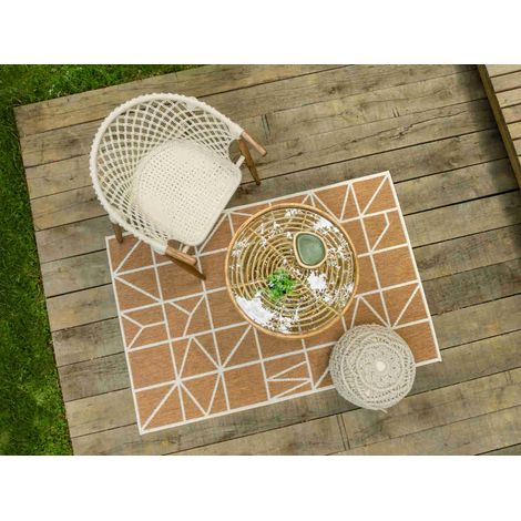 Tapis extérieur rectangulaire Alexandrie 170 x 240 cm en laine synthétique - Jardiline (1/3)
