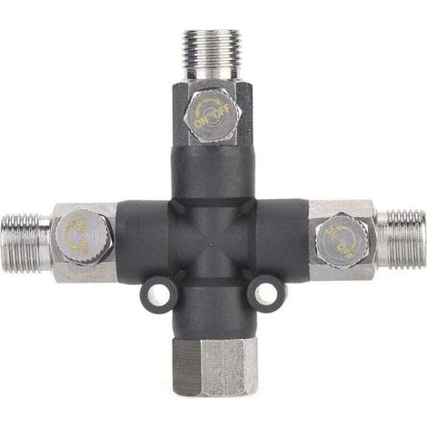 Accessori di montaggio per pistola a spruzzo in metallo a tre vie da 1/8 di pollice per adattatore per compressore d'aria, connettore per aerografo regolabile, altri materiali artistici - Crezuo