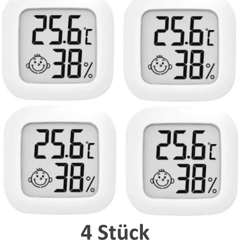 Innenhygrometer-Thermometer mit Temperatursensor (-10 °C bis 70 °C) und Feuchtigkeitssensor (10 % rF bis 99 % rF). (1/5)