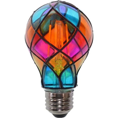 Ampoules Lumineuses À Effet Vitrail Ampoule LED De Couleur E26 4W 120V - Éclairage D'Ambiance,Pour La Fête Halloween Les Festivités La Lampe De Chevet L'Intérieur Noël La Chambre Le Jardin (1/5)