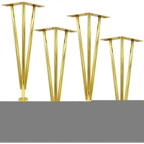 Un ensemble de 4 pieds en épingle à cheveux, 3 pieds de meubles en fer forgé soudé, pieds de canapé, pieds de table basse, pieds de meubles, antidérapants et résistants à l'usure, 25 cm (9,8 pouces) d (1/5)