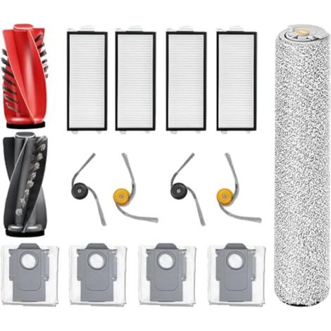 Kit Accessoires Qrevo Curv 2 Flow – Brosse/Filtres/Sacs – Lot Gris – Entretien Robot (1/5)