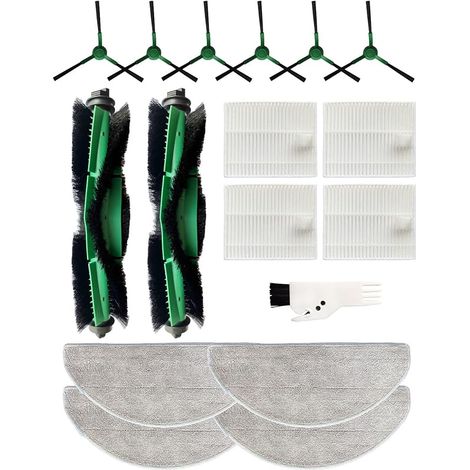 FOREHILL 17 Pièces Accessoires pour iRobot Roomba 105 Combo/Roomba Combo Essential Y0112/Y011240/Y0110/Y0140/Y014020/Combo 2 Essential: 2 Brosses Principales 6 Brosses Latérales 4 Filtres 4 Chiffons (1/5)