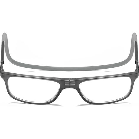 Lunettes de Lecture avec Fermeture magnétique, Lunettes de Lecture, Confortable Fermeture magnétique Avant, Aide à la Lecture pour Les Femmes Hommes (Gris 100 degrés) (1/5)