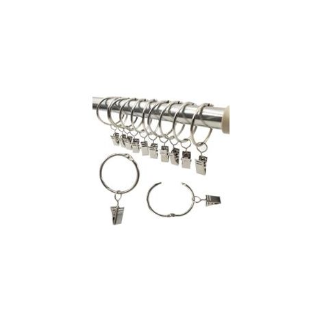 Anelli per tende, set da 20 anelli con clip, in metallo decorativo - Crezuo