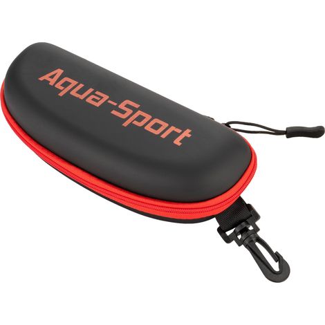 Custodia per occhialini da nuoto Aqua-Sport nera e rossa AS5421