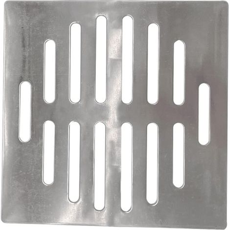Vtizikl Grille d'évier  en acier inoxydable, carrée, 15 cm, 14 trous, argentée (1/4)