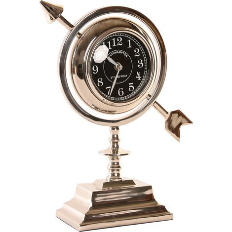 DKD Home Decor Horloge de table Aluminium Argenté 23x8x30 cm (1/5)