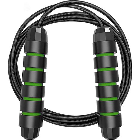 Corde à sauter anti-nœuds avec roulements à billes, poignée antidérapante en mousse à mémoire de forme ajustable, idéale pour le fitness (hommes et femmes) et les exercices aérobiques. (1/5)
