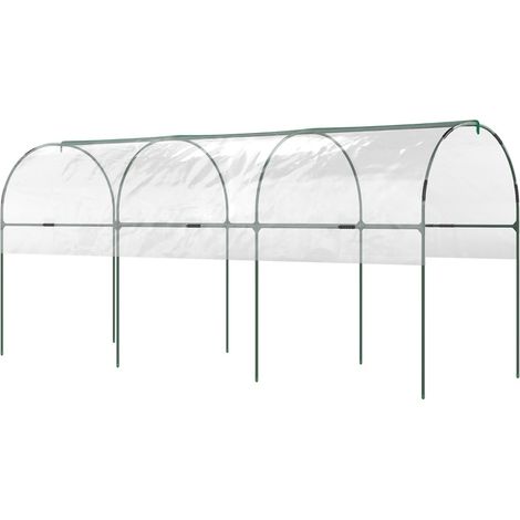 CHICFURN Serra a tunnel 400 x 123 x 171 cm in acciaio trasparente con ancoraggi (1/5)