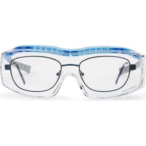 ZOLGINAH Lunette de protection travail pour porteurs de lunettes Sur-lunettes de sécurité avec protection latérale intégrée Lunettes avec verres clairs, antibuée, anti-rayures et anti-UV (1/5)