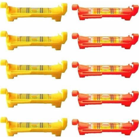 Lot de 10 mini niveaux à bulle, niveaux à corde, niveaux à carrelage, ligne de maçon, niveaux à bulle, convient pour la maçonnerie, la plomberie, l'industrie du bâtiment, les mesures techniques (1/5)