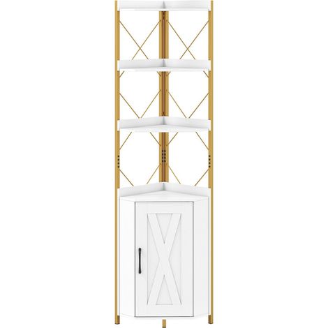 Armario esquinero con mueble de almacenaje 38 x 38 x 180 cm sólido y seguro estilo moderno madera de ingeniería blanca 200021062