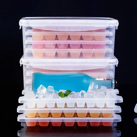 36-Compartment Ice Cube Tray with Lid, Stackable, PP (1/5)