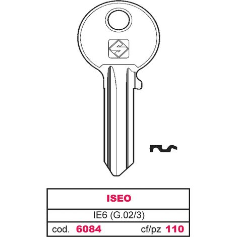 Silca chiave asc ie6 (g.vac 3) iseo (100 pezzi) - Silca