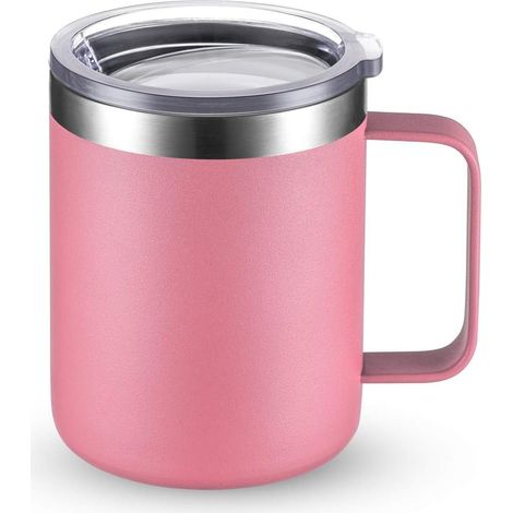 Gobelet isotherme en acier inoxydable avec couvercle et anse pour café et thé double paroi pour voyage et maison (1/5)