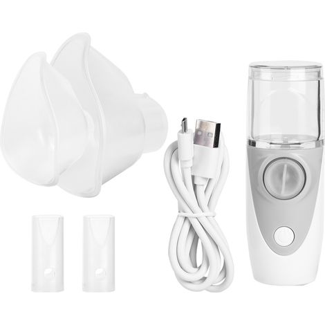 Mini nébuliseur ultrasonique portable rechargeable par USB, humidificateur de voyage, blanc et gris (1/4)