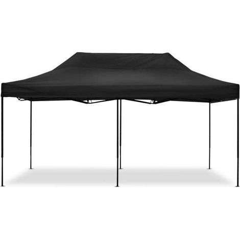 Faltpavillon - Tourtecs 3x6m - Schwarz - Wetterfest - Höhenverstellbar bis 3,4m