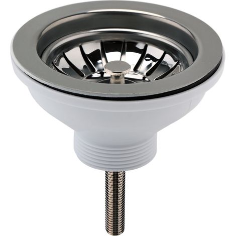 Fireclay 90mm Kitchen Sink Basket Strainer Waste in Brushed Pewter Finish by Balterley