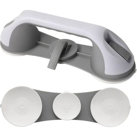 2 Pièces Barre d'appui pour baignoires, 28cm poignées de douche de sécurité pour personnes âgées avec ventouse Main courante robuste (1/5)