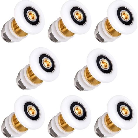 20mm Shower Door Wheels, Brass Replacement Roller Wheels for Sliding Glass Shower Doors (1/5)