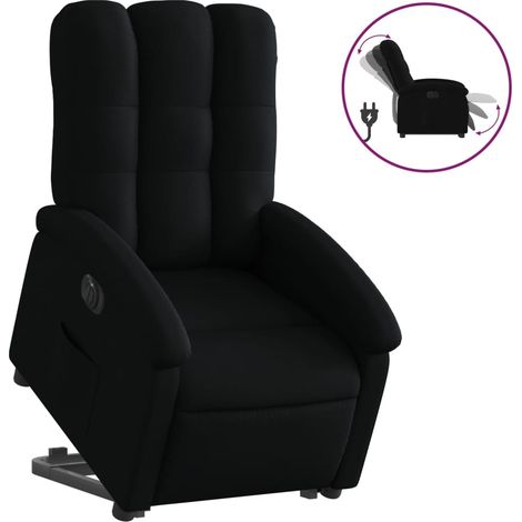 Poltrona relax TV con comodissima funzione di sollevamento elettrico in tessuto nero DEC028504