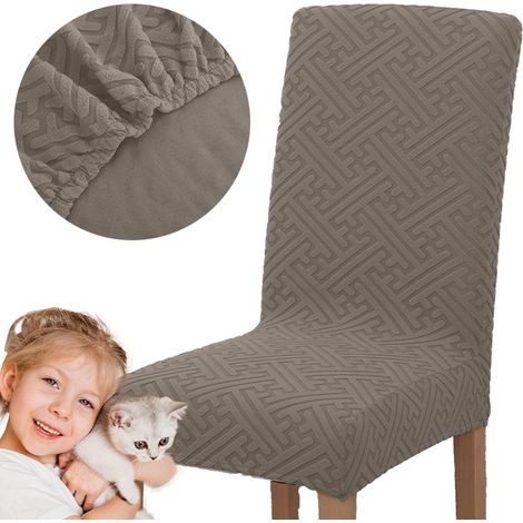 FUNDA PARA SILLA JACQUARD CON ESTAMPADO DE RELIEVE F MARRÓN felpa GRUESA (1/5)