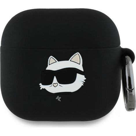 Karl Lagerfeld KLA4RUNCHK AirPods 4 Hülle schwarz/schwarz Silikon Choupette Kopf 3D (1/3)