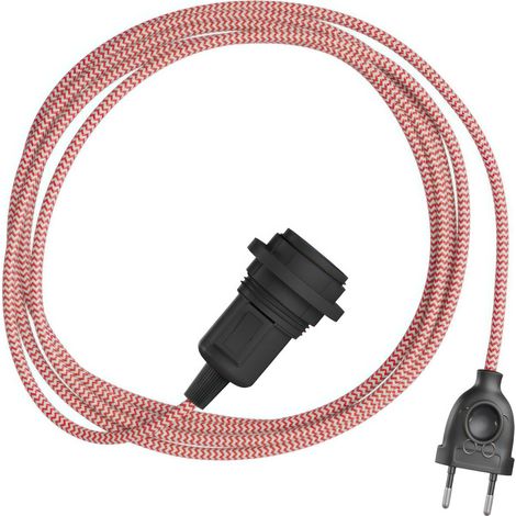 Creative Cables - Abat-jour serpent en zigzag - Lampe à brancher avec câble en tissu en zigzag (1/3)