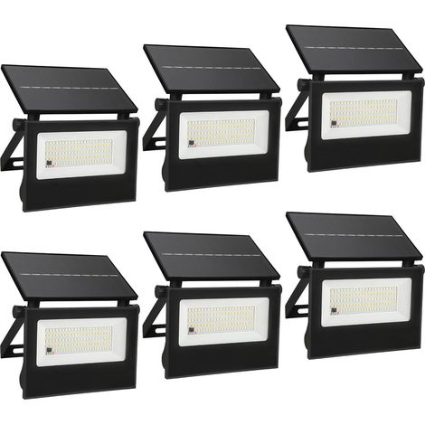 Randaco 6X Lámpara solar exterior Aplique solar LED Iluminación exterior de jardín con detector de movimiento