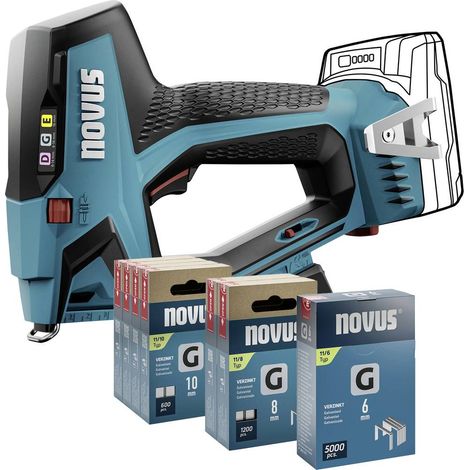 Novus Tools J-551 031-0374 Agrafeuse sans fil pour type d'agrafe Type 11, Type 53F Longueur de l'agrafe 6 - 14 mm sans