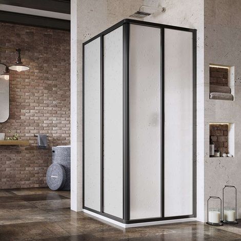 Ravak Supernova - Puerta de ducha SRV2-80 S, 77-79 cm, negro/Perla 14V403O211 (1/4)