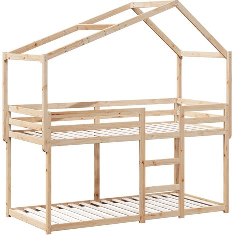 vidaXL Letto a Castello senza Materasso 90x200cm Massello Pino (1/4)