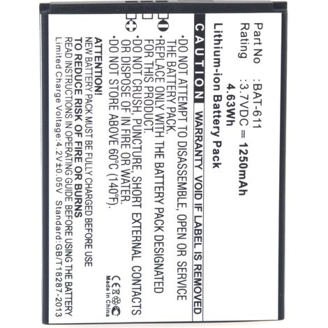 NX - Batterie téléphone, smartphone, GSM pour Acer 3.7V 1250mAh - BAT-611KT.0010B.006 (1/5)