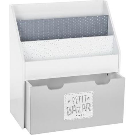 Bibliothèque coloris gris en bois pour garçon - Dim : L62,50 x l30 x H70 cm - PEGANE - (1/2)